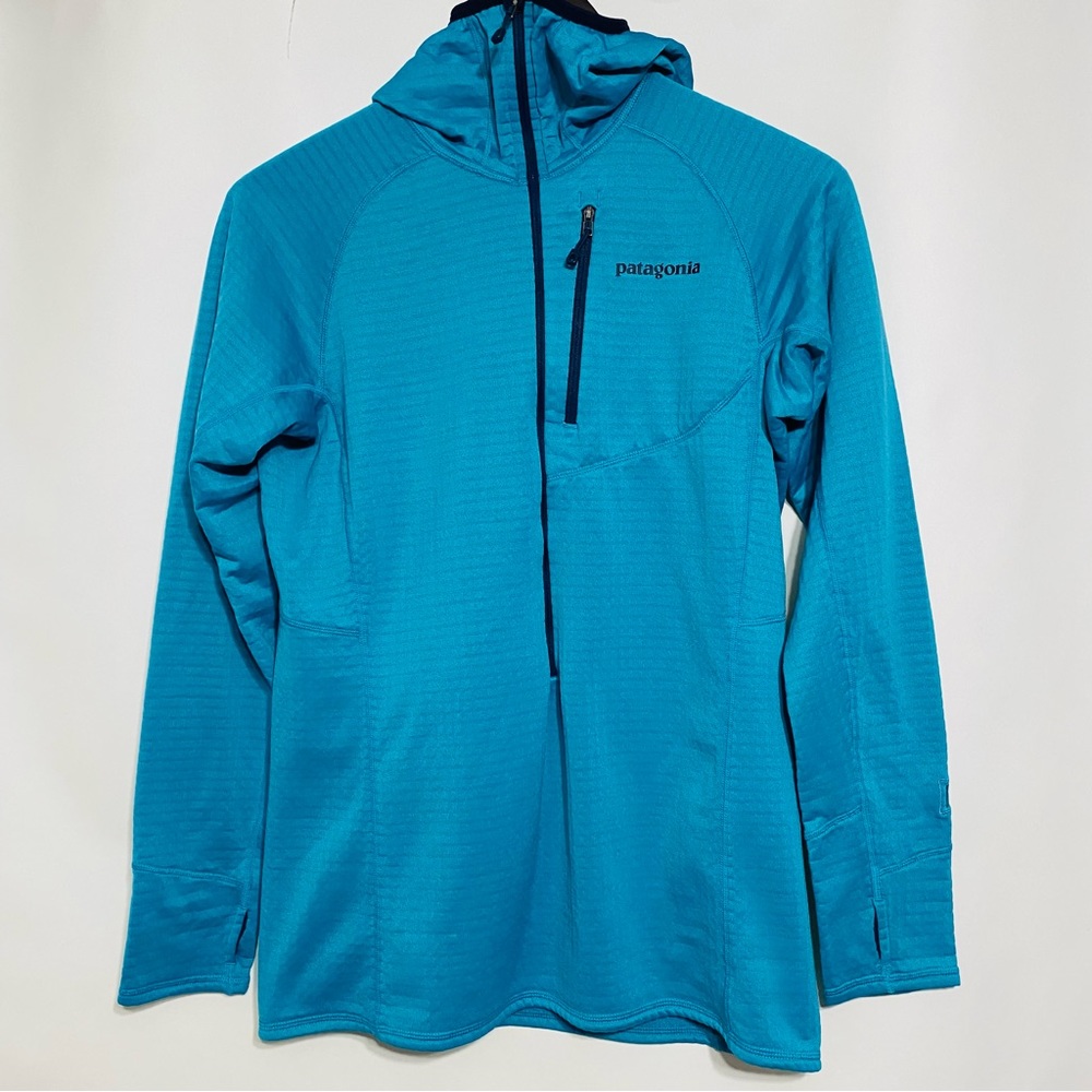 Patagonia Womens Blue Half Zip Pullover Hoodie Size M